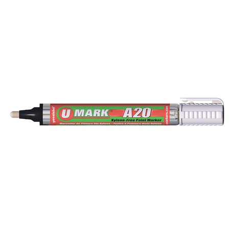 U-Mark A20 Paint Marker White Rev tip 12/bx 10705
